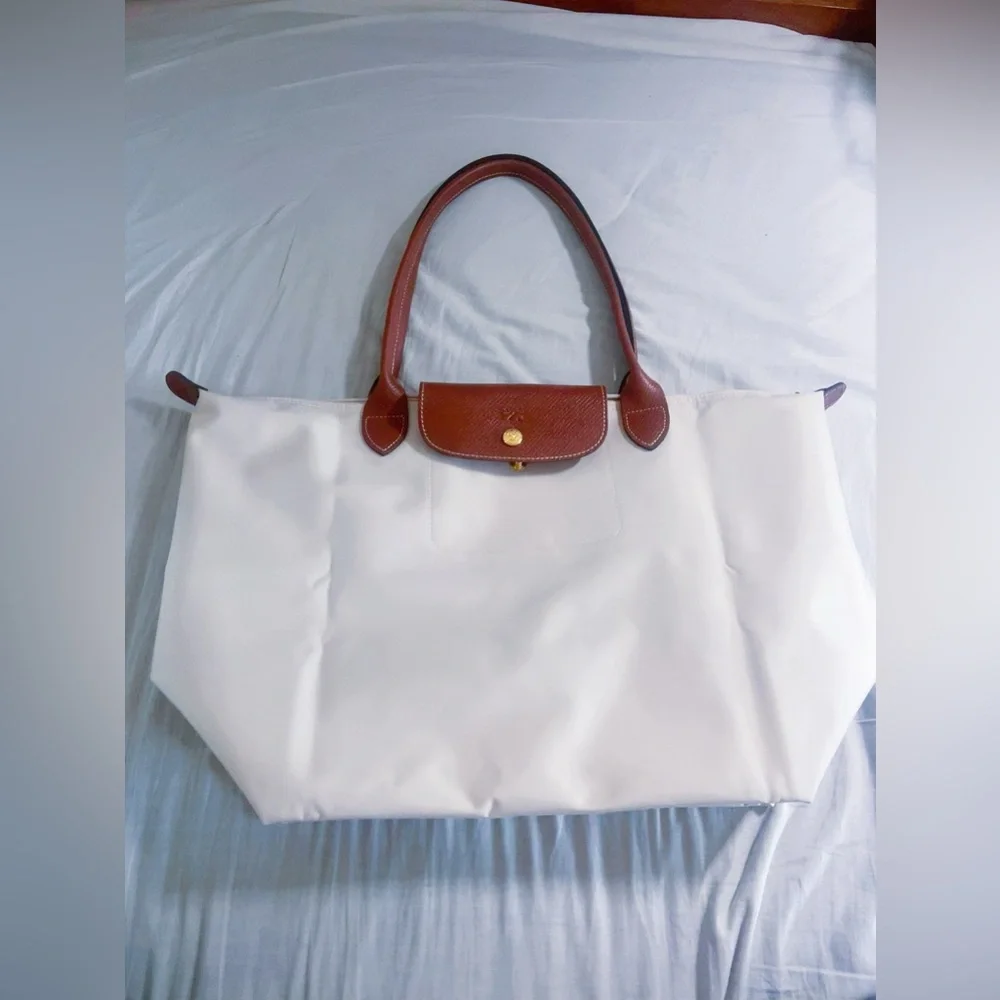 Longchamp Le Pliage large tote bag paper white color - Picture 4 of 11